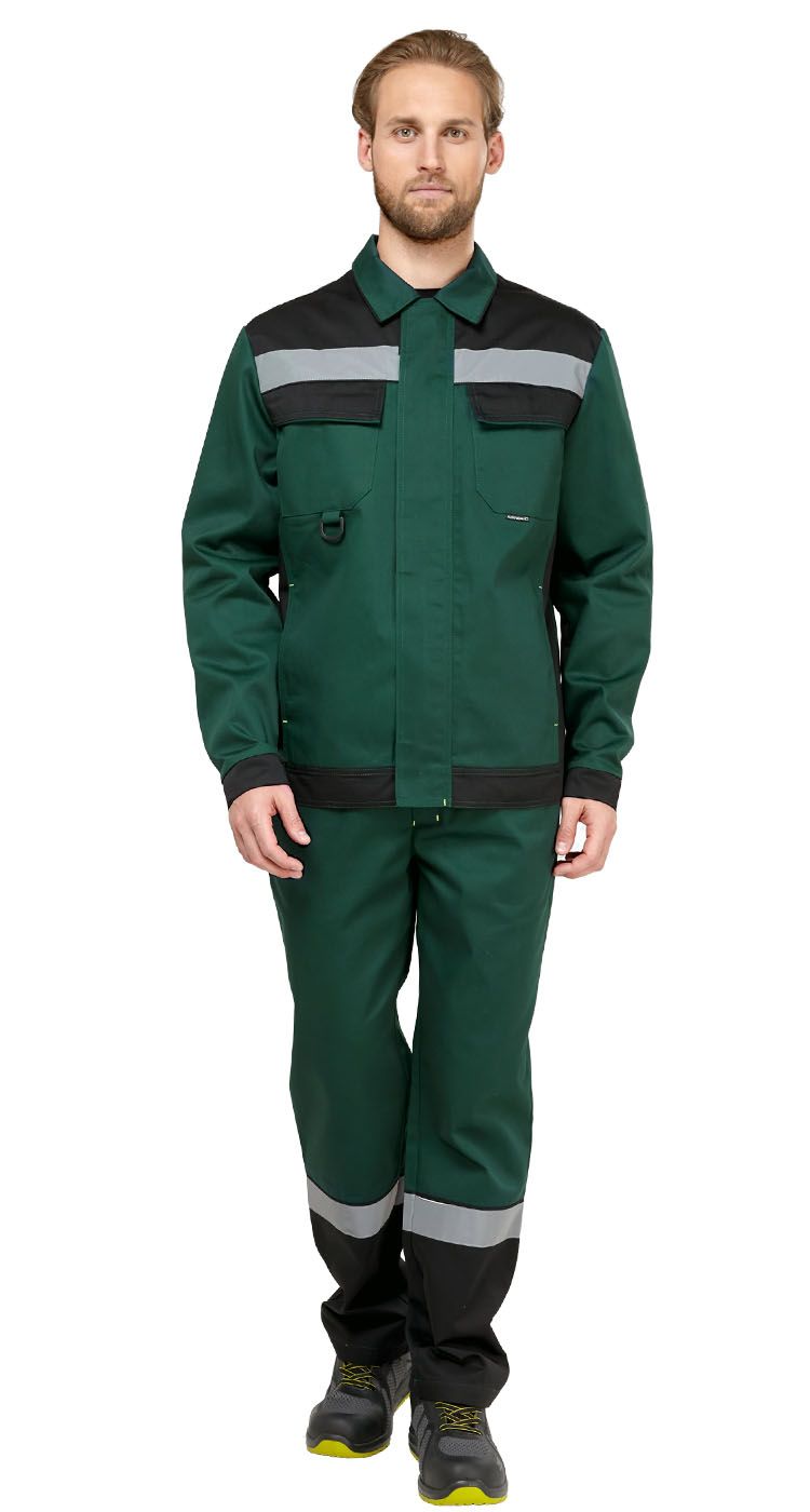 Костюм мужской рабочий летний Джокер МВО с брюками зеленый-черный