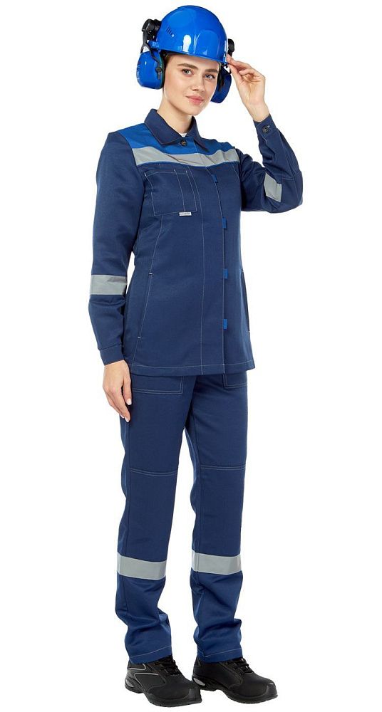 Костюм женский рабочий летний Тимбер синий-василек с ПК
