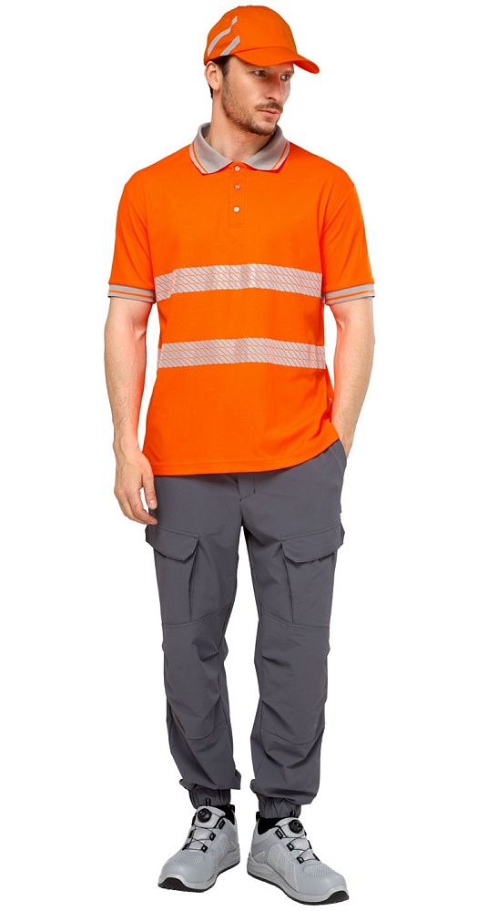 Футболка-поло сигнальная Фликер фл.-оранжевая